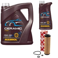 MotoröL Set Mannol 5W-30 Ceramic Plus 6 Liter + ÖLfilter FüR Mercedes C-Klasse