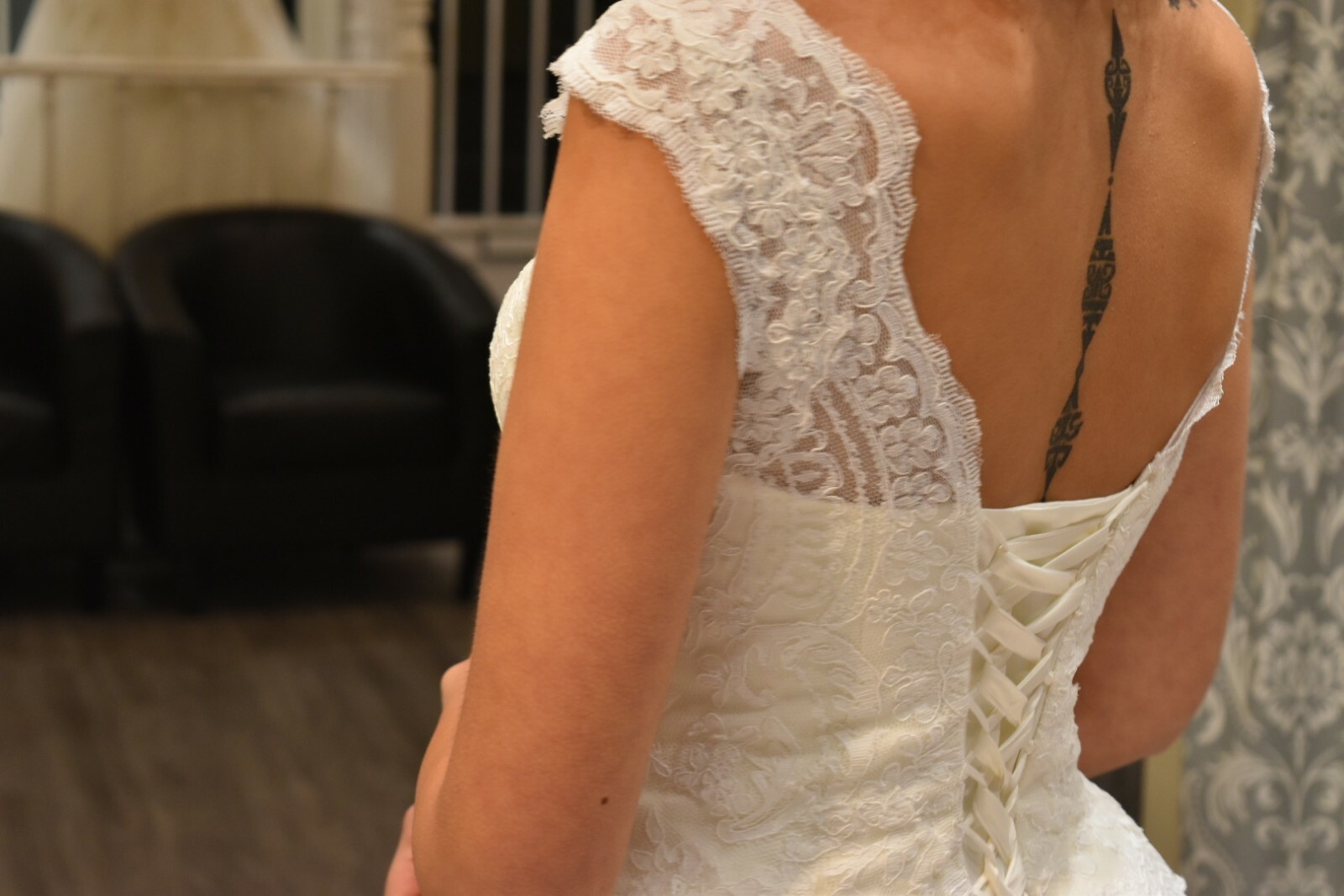 Wedding dress fit's size 10 to 14 Handmade in uk, only one made. It was £2400 image 2