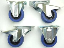 1 set 80 mm SL wheels transport wheels fixed castors blue wheels heavy duty brake