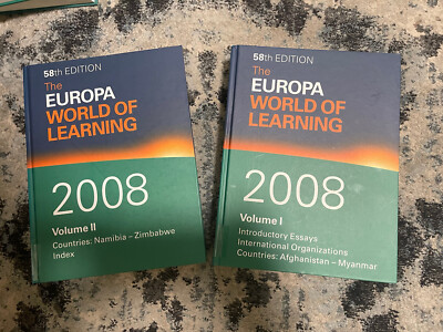 The Europa World of Learning 2008 Volume 1 & 2 by Europa Europa Pub (2007,...