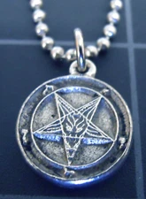 Mini Baphomet Necklace Stainless Chain Pentagram Goat Charm Tiny Pendant NEW