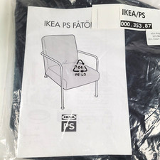Ikea PS FATOLJ Chair Cover Black Modern Lounge Retro 000.353.87 NEW Cotton/Poly