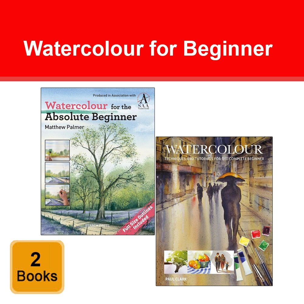 Watercolour Collection 2 Books Set Art Techniques & Absolute Beginner Art