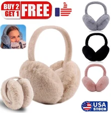 Winter Foldable Fluffy Ear Muffs Warmer Cosy Super Soft Women Men Earflaps USA