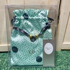 Authentic Christian Dior Vintage Pouch Drawstring Polka Dot Deadstock Not Used