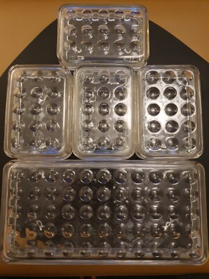 5 x Ikea Koloni Vorratsdose Vorratsglas Glas Noppen Deckel stapelbar vintage 