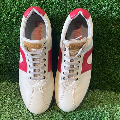 Camper Shoes pelotas women’s white leather with Red Lace Up Size 9 /40 RARE - Picture 8 of 10