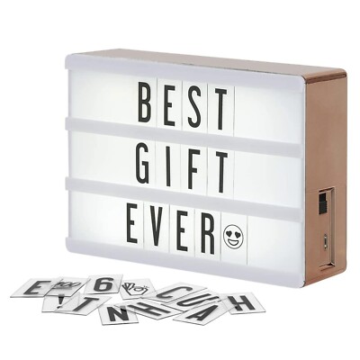 Lightbox mit 100 Buchstaben und Symbolen  - Rose Gold, A6 10,2x15,2 cm