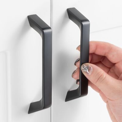 3-3/4 Inch Hole Centers Black Arch Kitchen Cabinet Pull Handle ZP2210 | Pack ...