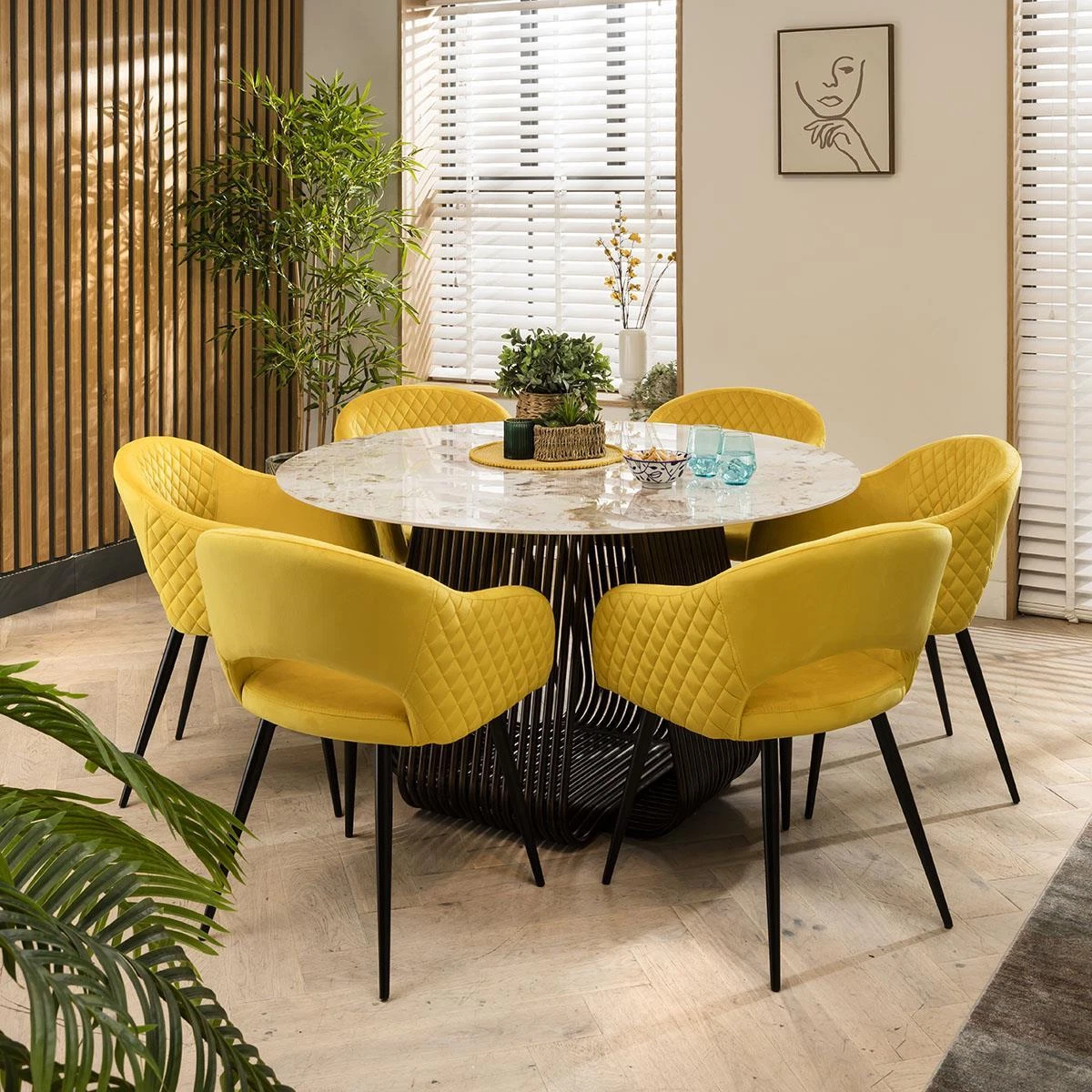 Yellow on sale dining set