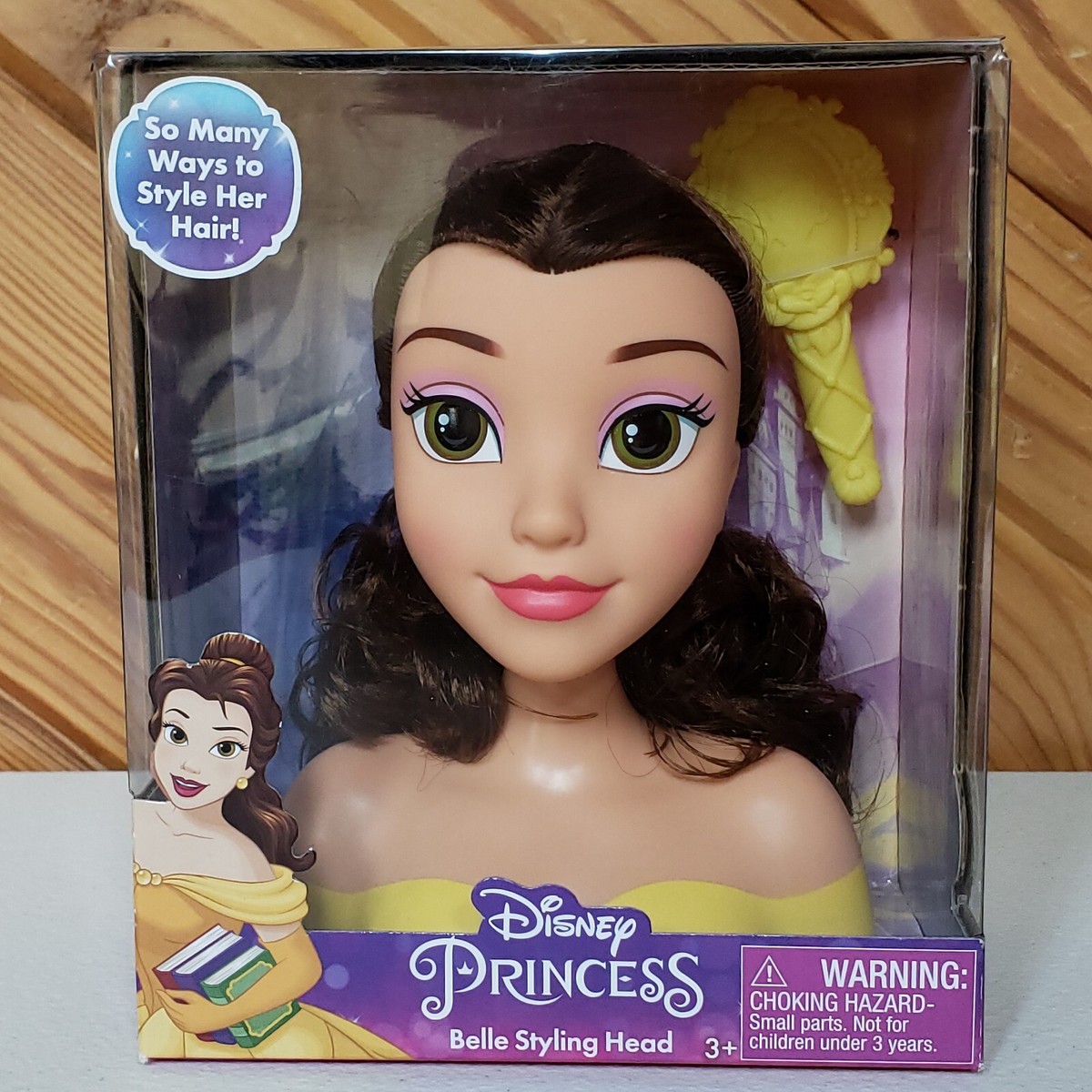 Disney Princess Belle Styling Head Hair Yellow Brush Toy Doll