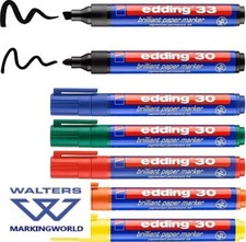 Flipchart Marker Pens | Assorted Set 7 edding 30 & 33 Pens | Medium Nib