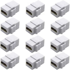 12 Pack HDMI 2.0 4K HD 3D Keystone Insert Wall Plate Gold Coupler Female Jack