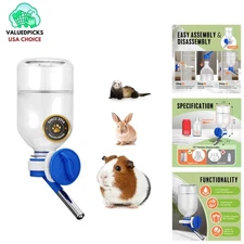 Patented Leakproof Water Bottle Feeder for Small Pets - 11.2 fl. oz, Easy Setup