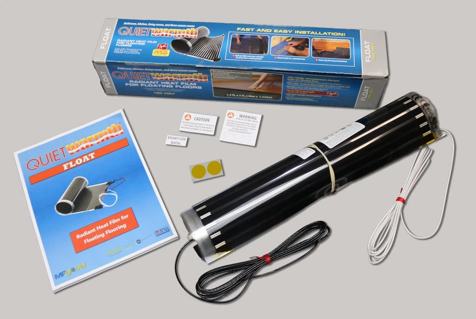 Float QWARM1.5X10F240 Radiant Floor Heating Mat for below Laminate, Wood, Lux... - Image 2 of 4