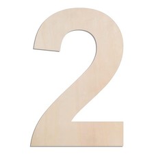 12-inch Large Wooden Number 2 1/4-inch Thick Big Wood Number for Crafts