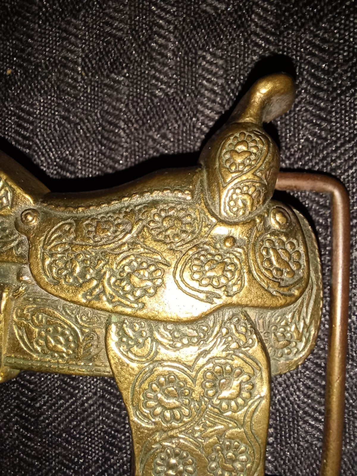 Baron Belt Buckle Solid Brass Fancy Western Saddl… - image 2