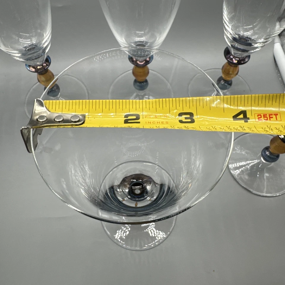 Vintage Set of 5 Mikasa Crystal Kensington "Estate" Kensington Clear Amber Blown - Image 4 of 4