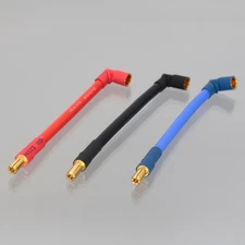 3pcs/set Motor ESC Bullets 5mm Male to 6mm Female Elbow Banana 10AWG 4" Cable
