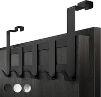 Menz Premium TüRgarderobe Zum EinhäNgen Mit 5 Haken, Schwarz