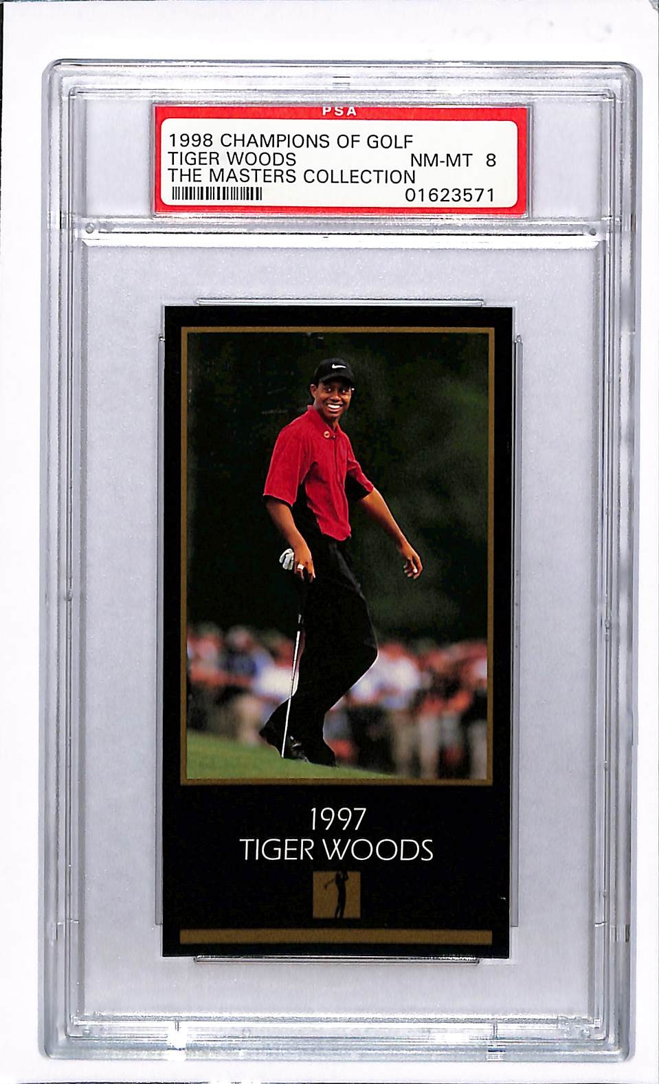 1998 Champions of Golf Tiger Woods The Master Collection RC Rookie PSA 8