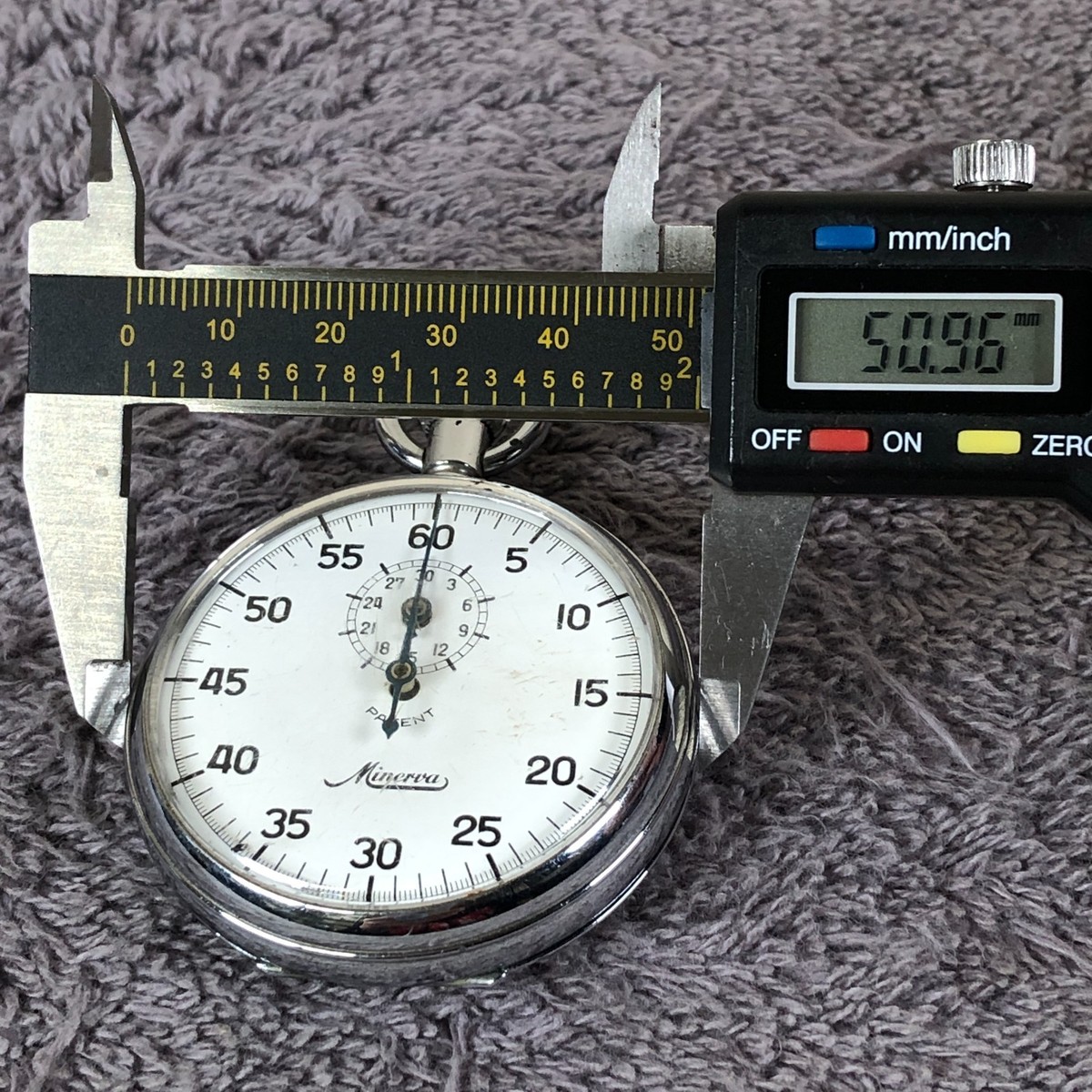 Vtg Minerva Men Sport Mechanical Wind 51mm For Pocket Watch Parts