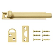 Brushed Gold Solid Brass Surface Bolt Elegant Slide Latch Cabinet Door 4 Inch