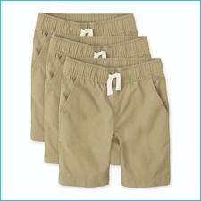 The Children's Place Boys Pull On Woven Shorts Tan 3 Pack Size 8 Elastic