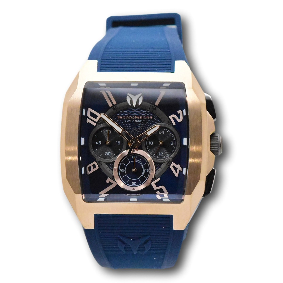 TechnoMarine Aqua Quadrant Men's 41mm Rose Gold Silicone Chrono