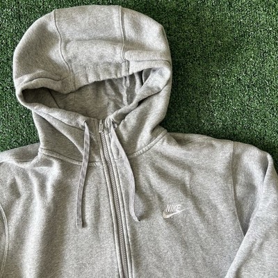 Nike Mens Sportswear Club Fleece Full Zip Hoodie Grey BV2645-063 Medium
