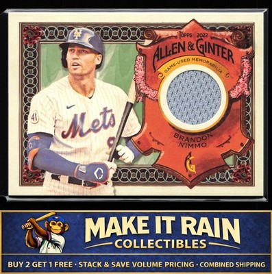 Brandon Nimmo 2022 Topps Allen & Ginter Full-Size Relics A Design #AGRA-BN Mets