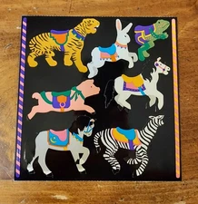 Mrs. Grossman Vintage Sticker Sheet ~ Julie Cohen Carousel Animals (1990).  6x6