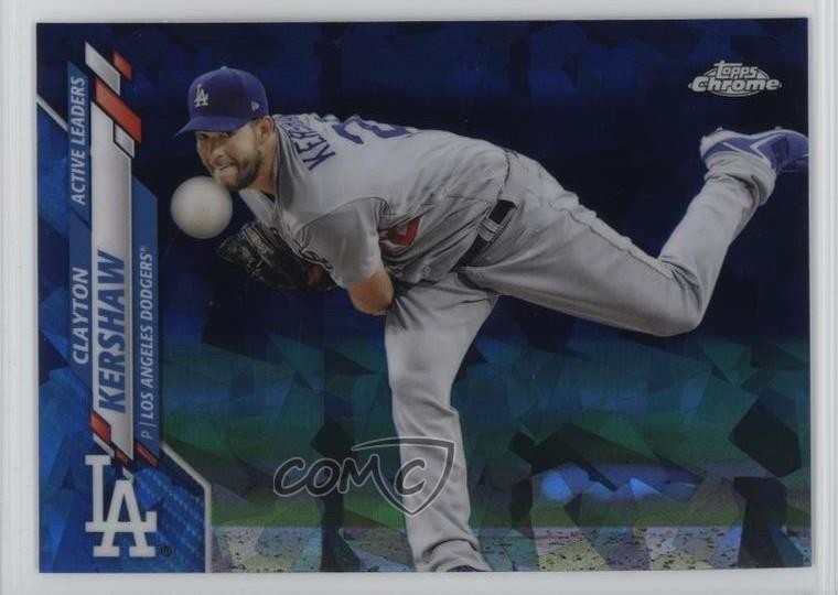 2020 Topps Chrome Update Sapphire Active Leaders Clayton Kershaw #U-140 ...