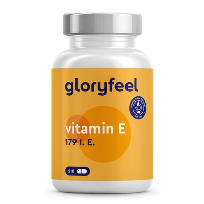 Vitamin E 210 Kapseln - 179 IE bioaktives Vitamin E -  Stabilster Rohstoff