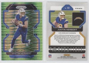 2021 Panini Prizm Neon Green Pulsar Prizm Justin Herbert #169