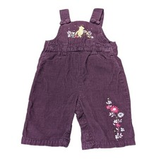 Classic Pooh Overalls Girl 3M Purple Corduroy Winnie the Pooh Floral Vintage 90s