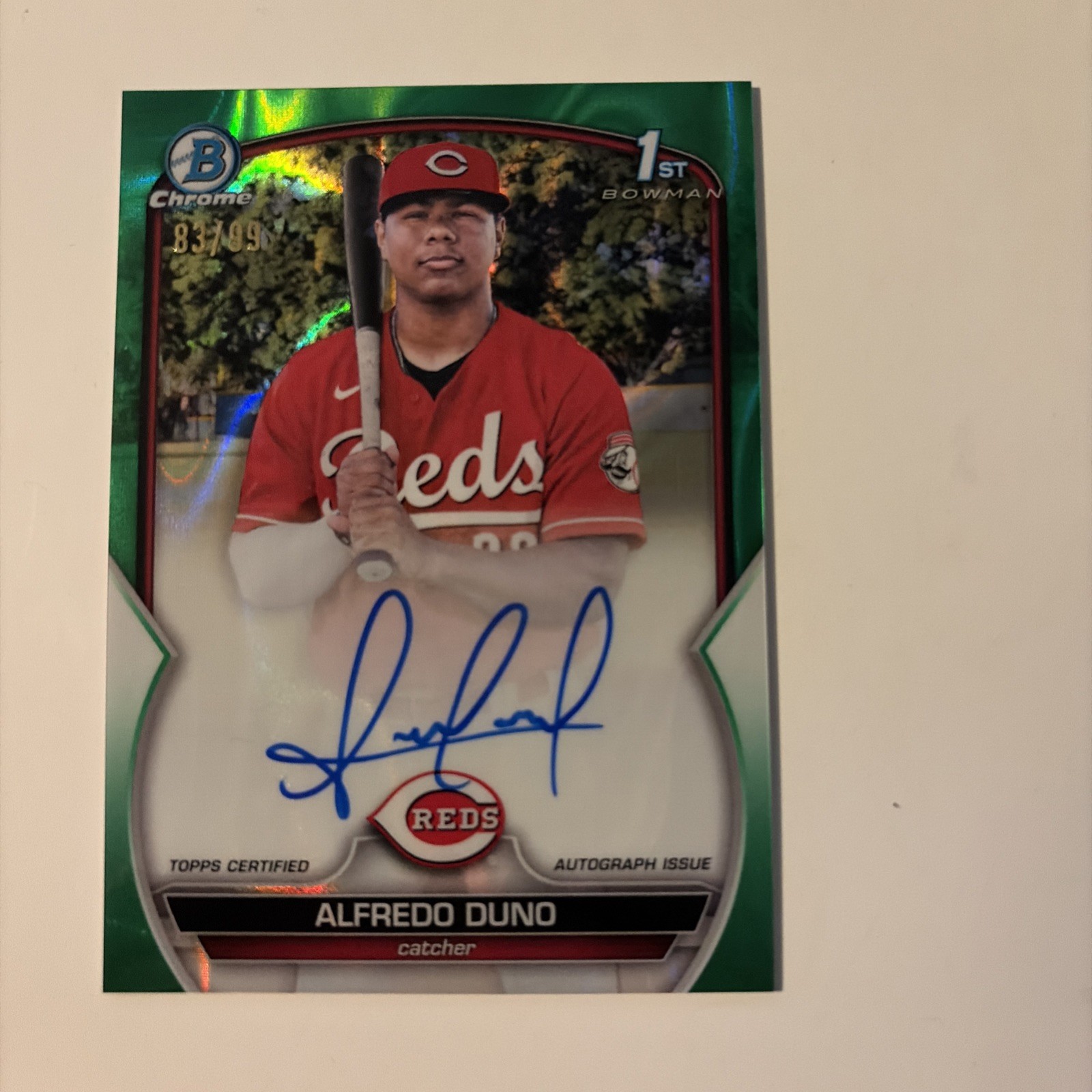2023 Bowman Chrome - Auto - Alfredo Duno #CPA-ADU - Green Lava Refractor /99
