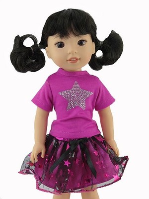 Super Star Tutu Skirt Set Fits 14.5'' Wellie Wisher American Girl Doll Clothing