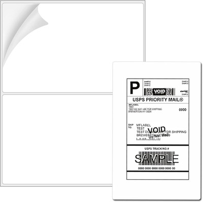 Half Sheet Shipping Labels 8.5'' X 5.5'' Sticker Labels for Laser & Ink Jet Printe