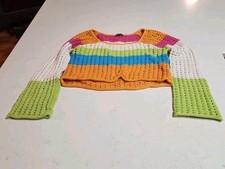 Wild Fable Multicolor Cropped Knit Sweater