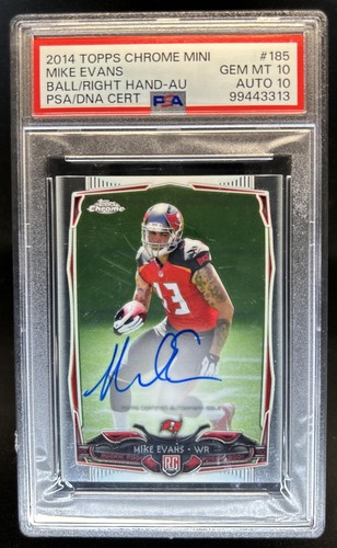2014 Topps Chrome Mini Mike Evans Rookie RC Auto Autograph #185 PSA 10 10