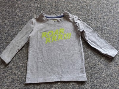 Kinder - graues Langarmshirt Roar - Größe 92 Happy Kids