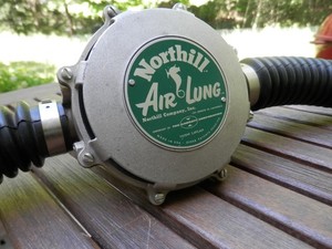 vintage double hose regulator scuba diving Northhill Air Lung
