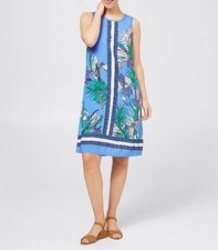 Target Print Cotton Casual Midi Dress 🖤 Size AU 8 US 4 Blue Bold Shift