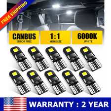 AUXITO T10 W5W LED Map Light Interior Bulbs 168 194 2825 6000K White 10X Set 12V