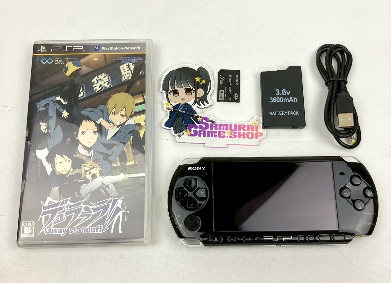 Sony PSP-3000 Piano Black Console & New Battery Memory Card USB Cable Set 3026