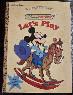 Vintage 1997 Golden Books Disney Babies Let s Play  My Coloring Book  UNUSED