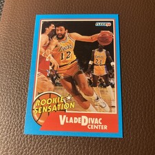 1990-91 Fleer - Rookie Sensation Vlade Divac #9 (RC) LA Lakers Vintage Card. rookie card picture
