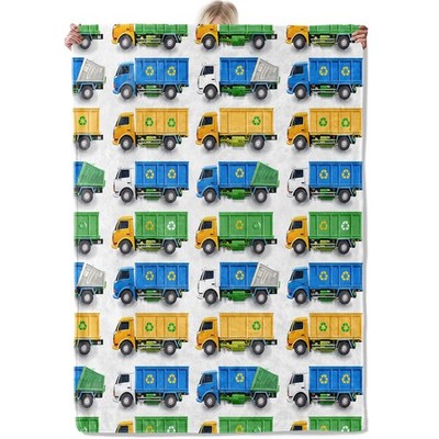 Trash Truck Throw Blanket Gifts For Women Soft Fuzzy Warm 50x60 Inch Cozy
