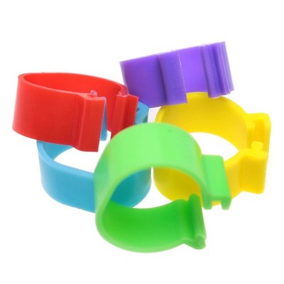 Mutai 16mm Chicken Identification Band 50PCS 5Color 0.63 inch, Blue 